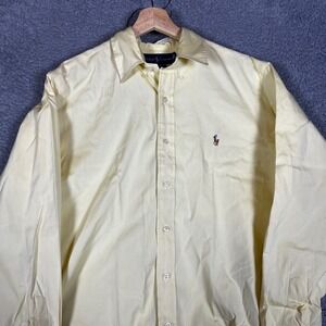 Ralph Lauren Button Down Shirt Mens 16.5 34/35 Yellow Good Classic Fit Cotton